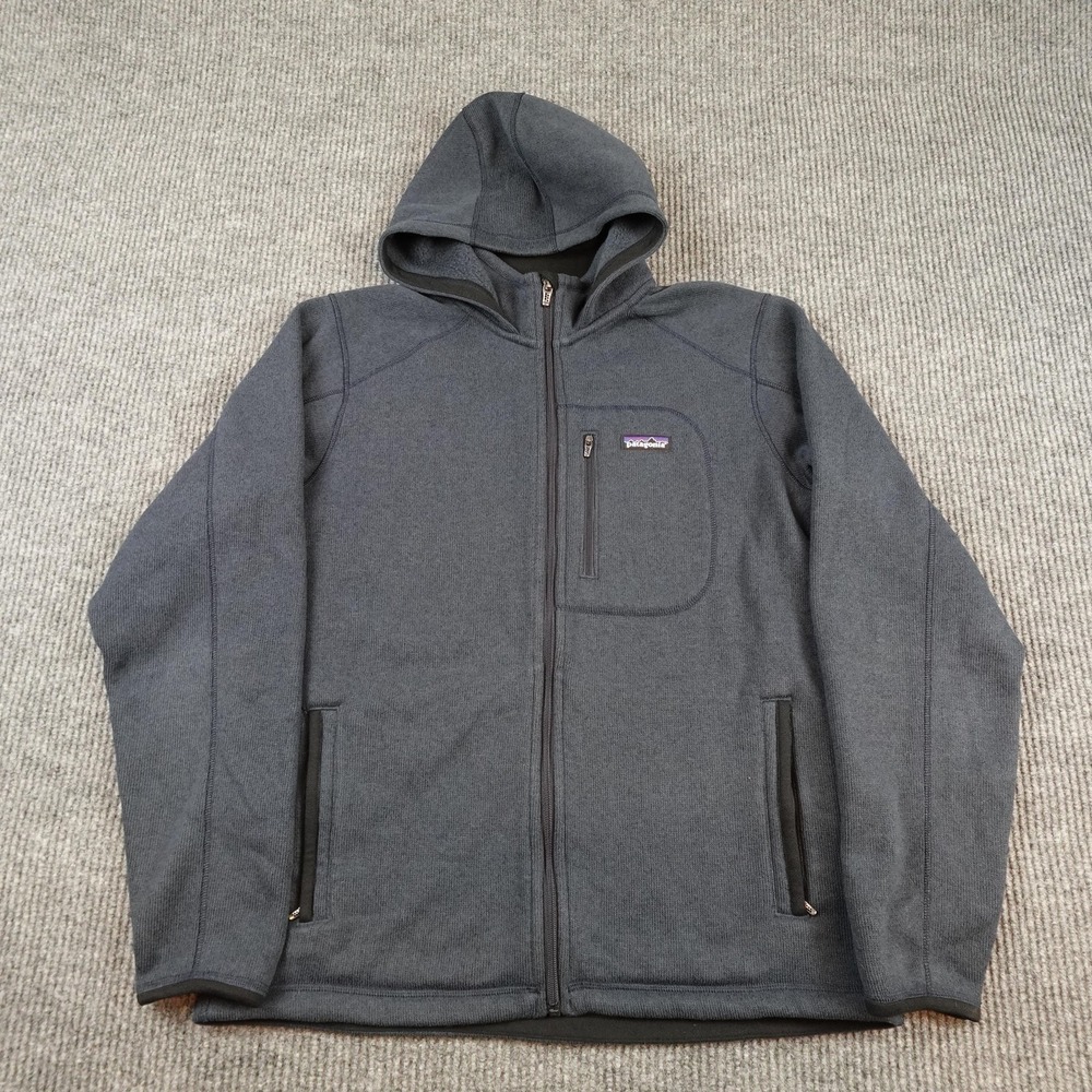 Patagonia Better Sweater Hoody Jacket Mens Large Blue Full Zip Fleece 25660